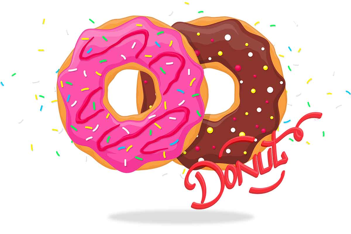 Delicious crunchy donuts with awesome frosting